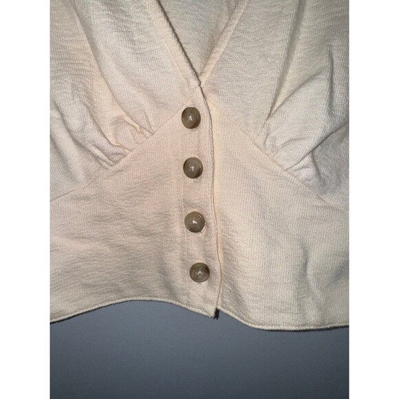 Madewell Deep V four button cropped sweater small - Picture 4 of 7